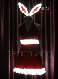 White LED Light Red Chirstmas Short Skirt