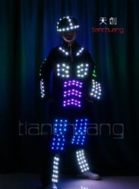 DMX controlled LED glowing Jumpsuits with Hat
