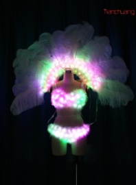 Full color LED feather carnival backpack