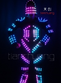 2.4G Wireless DMX512 Controlled LED Costumes with helmet